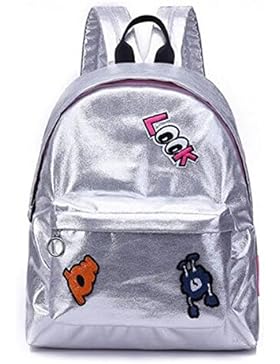 OURBAG Damen Mädchen Laser Rucksack Persönlichkeit Mode Handtasche Büchertasche für Schule Reise