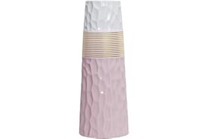 HCHLQLZ 28cm Rosa Blanco Dorado Decorativos Modernos Ceramica Jarrones de Flores para Mesa de Comedor Sala de Estar Idea Regalo para Cumpleaños Boda Navidad