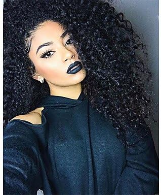 10-26 Inch Human Virgin Hair Natural Black Color Lace Front Wig Small Curly Hairstyle with Baby Hair