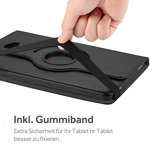 EasyAcc Samsung Galaxy Tab A 10.1 Hülle 360 Grad Drehung Schutzhülle Flip Case Book Cover lederhülle für Samsung Tab A 10.1 2016 T580N/ T585N mit Standfunktion / Auto Sleep – PU Leder, Schwarz, Protector (Schwarz – 360 Grad Drehung) - 6
