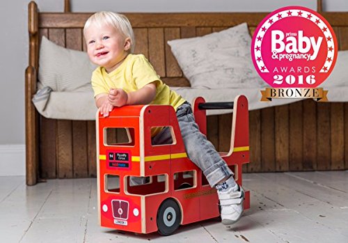 Kiddimoto 2ITV001 Walker and Ride On Toy Original London Bus for 12 – 24 Months