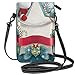 Produktbild Women Small Cell Phone Purse Crossbody,Santa Claus Star Banner Snowflakes Ribbon And Candy Cane Tree Winter Season Theme