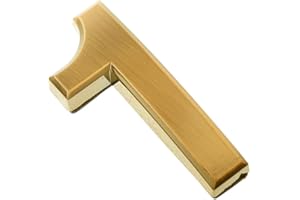 Colcolo Placa Numérica Adhesiva para Puertas de Casa en Dorado Brillante, Número 1, Individual