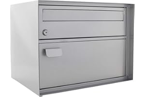 Rottner T04642 Cassetta Postale Edelweiss, Acciaio con 2 Separati per Lettere e pacchi, Scomparto Superiore con Serratura a Cilindro, per Esterno, di Colore Argento