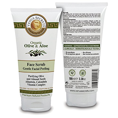 Gesichtspeeling – Face Scrub – Peeling-Gesichtsreinigung – Sanftes Gesichtspeeling – Gesichtsreiniger – von Venus Secrets Naturkosmetik – 100ml – für alle Hauttypen – hilft das Auftreten von Akne-Narben zu verringern – Reinigt und hydratisiert, so dass die Haut weich, glatt und hell wird – Tiefenhydratisierend – Erfrischt, reinigt und belebt die Haut – Kann mit Gesichtsbürste verwendet werden - 2