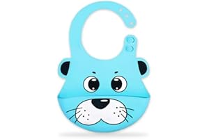 kina - Bavaglini in Silicone per Bambini con Tasca | Impermeabili, Morbidi, Regolabili | Ideali per lo Svezzamento | BPA Free