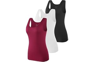 vislivin Elastische Tank Tops für Damen Unterhemden 3/4er Pack