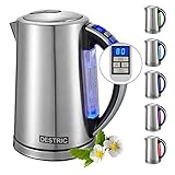 ♨ Schnelles Aufkochen & Warmhaltefunktion ♨ - 2200W Wasserkocher garantiert das schnelle Erhitzen. Dank der Warmhaltefunktion hält der Wasserkocher das Wasser 2 Stunden lang warm (Wasser wird z.B. auf 100 °C erhitzt und bei ca. 90 °C heiß gehalten)