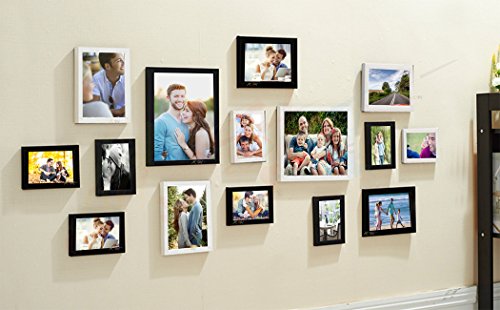 Art Street - Fantastic fourteen set of 15 Individual Black & White Wall Photo Frame(8X10,6X8,4X6)