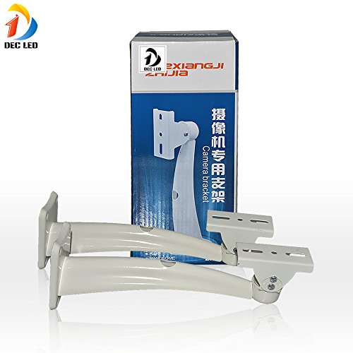 DEC LED Universal Indoor Outdoor Alloy Wall Mount 360 Degree Rotary Ceiling Mounting Alloy Stand Brackets for CCTV Security Camera 2pcs White