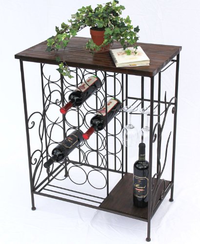 DanDiBo Weinregal HX12977 Flaschenständer 83 cm Metall und Holz Flaschenhalter Regal Bar
