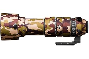 easyCover - Lens Oak - Objektivschutz - Schutz für Ihr Kameraobjektiv - Geeignet für Sigma 60-600mm F4.5-6.3 DG OS HSM | S - Braune Camouflage