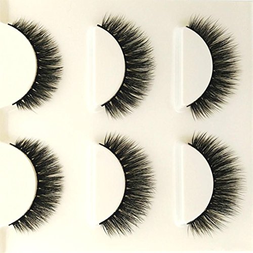 Igemy Make-up 3D Natürliche lange gefälschte Augen Peitschen Handgefertigte dicke falsche Wimpern schwarz - 5