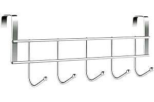 Dajiaxingxing Over Door Hanger Over The Door Hook Back Hook Nail Free Hook Multifunctional Coat Hook for Bedroom, Kitchen, Bags, Clothes and Towels(Pack of 1-5U Hook)