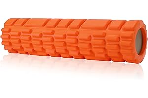 KASANNI Foam Roller, Rullo Massaggio Muscolare per Alleviare le Tensioni Muscolari e il Sollievo Dalla Pressione Nella Schiena, sulla Colonna Vertebrale e sulle Gambe, Rivitalizza il Tuo Corpo30×8cm (Arancia)