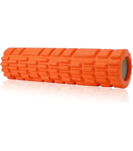 Rouleau De Massage TREXO 33 Cm – Mousse EVA Et PVC, Diamètre 14 Cm, Bleu – Pour Yoga, Stretching, Récupération Musculaire