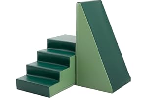 IGLU SOFT PLAY Slide Set XXL Soft Building Blocks Foam Building Blocks Giant Building Blocks (Reseda Green/Fir Green)