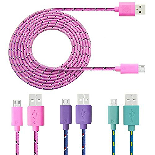 DaoRier Micro USB Kabel 2m Handy Ladekabel USB A Stecker auf Micro USB Metallstecker Nylonmantel Nylon Geflochtenes für Android Smartphones Samsung Galaxy Huawei Weiß - 8