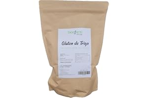 Biorganic Gluten de Trigo 100% Natural | 1 Kg | Keto | Vegano | Ideal para masas y para elaborar Seitán. Marca española.