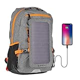 SunnyBAG Explorer+ Sac à Dos pour Ordinateur Portable Panneau Solaire Amovible 6Watts Port de Charge USB Énergie Solaire - Gris-Orange