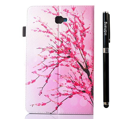 inShang T580/T585 Cover für Samsung Galaxy TAB A 10.1 Inch T 580 Hülle mit PU Leder Skins Etui Schutzhülle Ständer Smart Case Cover, + inShang Logo hochwertigen Stylus Eingabestift Stift