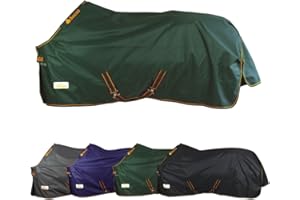 ‎MARENGOS Marengos by Bucas - Winterdecke 1200D Irish Turnout | atmungsaktive & wasserdichte Outdoordecke mit Innenfutter & Kreuzbegurtung | Grün/Orange in Größe 135cm (100g/m² Füllung)