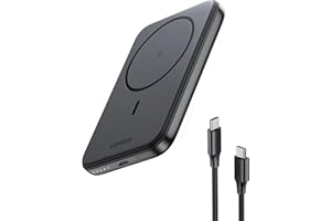 UGREEN Nexode Power Bank Magnetico 5000mAh, Caricatore Portatile PD 15W con Cavo USB C, Power Bank Wireless Compatibile con iPhone 16/15/14/13/12/Mini Plus PRO Max(Nero)
