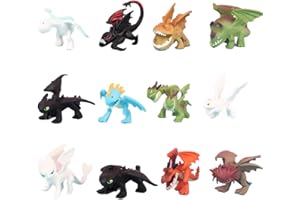 OCDSLYGB Dragon Figures 12PCS Mystery Dragons Trainer Figures Collectible Mini Dragon Figure,Dragon Figurines Dragon Trainer Cake Toppers Mini Figures Set for Girls and Boys Kids