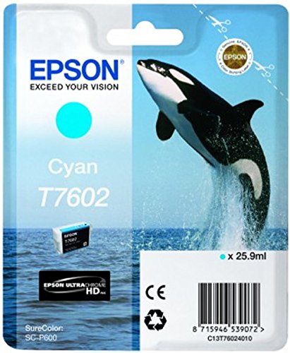 Epson T76024010 Tintenpatronen, 26 ml, cyan