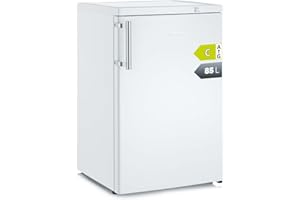 SEVERIN Congelador pequeño vertical, 85 l, mini congelador de 4*, 3 cajones, bisagra de puerta reversible, enfría de -14 a -30°C, silencioso, 38 dB, blanco, GS 8865 [CEE C]