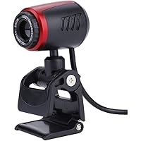 16MP HD Webcam with Microphone, PC Laptop Desktop USB2.0 Webcams,360° Rotation Pro Streaming Computer Camera for Video Calling,Video Conferencing,Online Teaching or Gaming (Red)