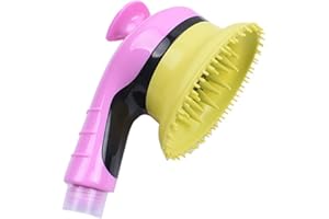 QMYS Pet Bathing Tool Universal Dog Cat Shower Sprayer Cleaner Suit Attachment Brush for Hose Bath Massage Scrubber Silicone Cleaning Washer Comb Garden (Rose Red)