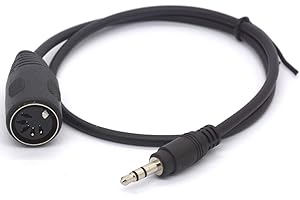 TOMOST Cavo MIDI DIN da 3,5 mm, 5 pin, spina DIN femmina a 5 pin a jack stereo TRS maschio da 3,5 mm, convertitore per tastiera MIDI IK Multimedia (50 cm)