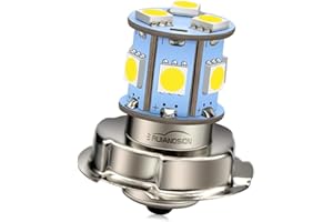 Ruiandsion 1pcs 10-80 V P26S LED Lampadina Super Bright 5050 9SMD Chipset 6000K White LED Lampadina per moto Faro