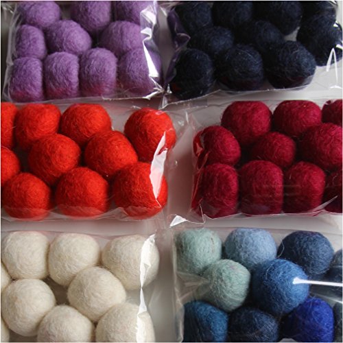 Maharanis Filzbälle Filzkugeln handgefertigt Fairtrade 10 Stck. viele Farben ca. 2 cm reine Wolle - 2