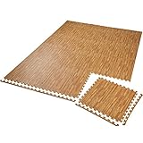 tectake Lot de Tapis de Protection Tapis de Fitness | Antidérapant, antitaches | Système emboîtable Extensible - diverses quantités et modèles (12x Effet Bois | no. 402657)