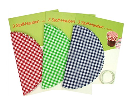 Preisvergleich Produktbild Stoff Hauben für Einmachgläser Marmeladendeckchen Gläserdeckchen Landhaus Stil 9 Stück Set