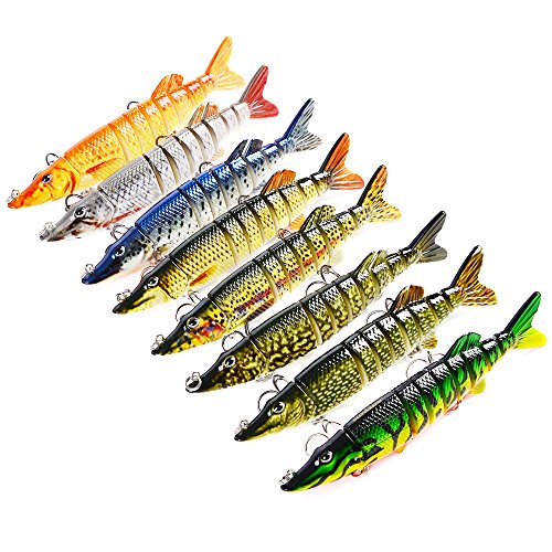 CHSEEO 1Pc 12.5cm/20g Leurres de Pêche Multi Articulé Bionic Leurre Vivant Multisegements Durs Appât de Pêche Crankbait Dur Swimbait pour l'eau de Mer et l'eau Douce (Couleur Aléatoires) #2