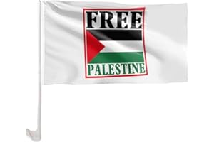 Hrippy Palestine Car Flag Free Palestine Car Winlders con Clace De Montaje Flag Banner para Decoración del Camión del Automóvil