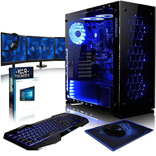 examen VIBOX Nebula GSR570-119 Pack PC Gamer - 3,4GHz CPU Quad Core AMD Ryzen, GTX 1070, VR prêt, 4K, Avancée, Ordinateur PC de Bureau Gaming paquet de jeux, avec Écran, Windows 10, Éclairage Interne Bleu (3,2GHz (3,4GHz Turbo) Processeur CPU Quad 4-Core AMD Ryzen 5-1400, Carte Graphique Haute Performance Nvidia GeForce GTX 1070 8 Go, 32 Go Mémoire RAM DDR4 2133MHz Grande Vitesse, Seagate SSHD Solid State Hybride SSD-Disque Dur 1 To (1000 Go), PSU Aerocool 600W 85+, Boîtier Gamemax Onyx)
