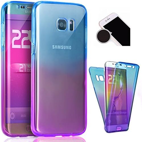 TheTransporter Slim 360 degree Protective Front and Back Full Coverage TPU Silicone Gel Case Cover For Samsung Galaxy S9 Plus (Blue/Purple)
