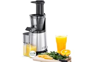 ‎RUSSELL HOBBS Russell Hobbs Slow Juicer Profi [Entsafter für Obst & Gemüse & Kräuter] Edelstahl (3 Siebeinsätze:fein, grob & gefrorene Früchte, inkl Rücklauffunktion, BPA-frei, Obstpresse) Saftpresse 25170-56