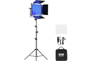 GVM GREAT VIDEO MAKER GVM panel świetlny LED, 800D RGB lampa wideo ze statywem, 3200 K-5600 K, 5000 lux/0,5 m, światło ciągłe do fotografii YouTube, oświetlenie studyjne, oświetlenie wideo LED, sterowanie za pomocą