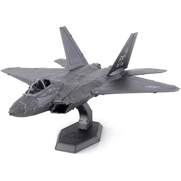 Modèle Avion De Chasse F-22 En Alliage Moulé - Échelle 1/100, Détaillé, Pour Collection Ou Jouet Militaire - 3