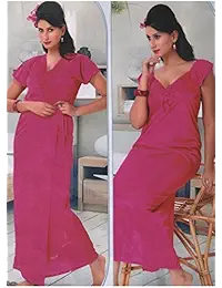 Indiatrendzs Women's Satin Nighty Pink 2 Piece Set