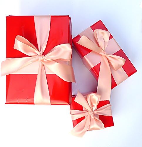 Christmas Ornaments SeriesGift wrapping paper format: 73cm*50cm 2 to 5cm wide, meat PINKGIFT wrapping ribbon satin ribbon2 m