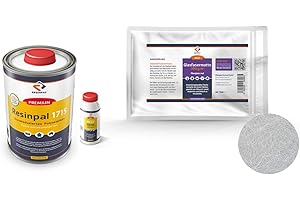 Komplettpaket-GFK: 1 Kg Polyesterharz Resinpal 1715 + 1 m² Glasfasermatte 300 g/m² | Zum Laminieren | Styrolvermindert |
