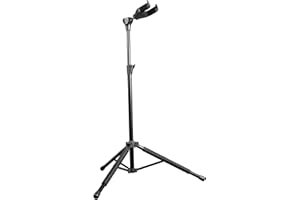 VOHALO Gitarrenständer Verstellbarer Klappständer für Akustik-, E-, Bassgitarre und Banjo Schwarz