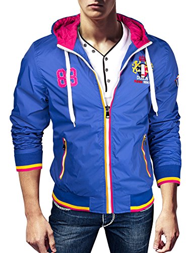 HERREN JACKE BLOUSON BERGANGSJACKE WINDBREAKER SPORTJACKE SOMMERJACKE FRHLING, Farbe:Blau;Gre:L