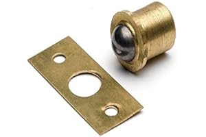 MERRIWAY Bulk Hardware BH03477 Arresto a Sfera in Ottone Massiccio per Ante di Armadi e Credenze, 13 mm, Bianco, Set di 2